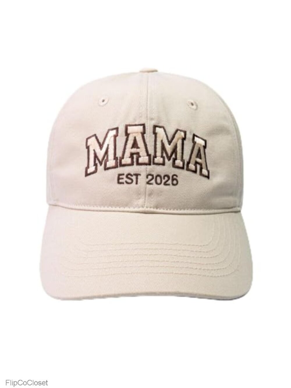 Mama EST 2026 Embroidered Baseball Cap for Women, Adjustable Cotton Cap